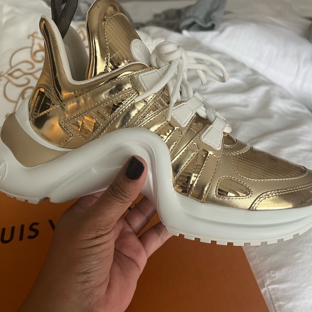 Gold Metallic Louis Vuitton Archlight Sneakers - image 4